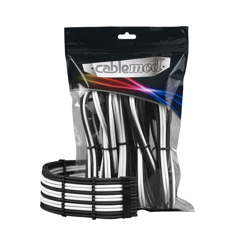 CableMod Pro ModMesh Sleeved Cable Extension Kit (Black + White) - Image 1